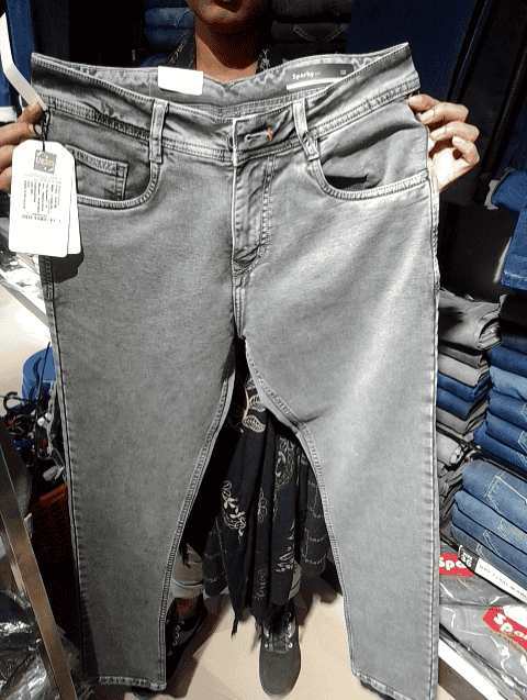 dark grey cotton knitted denim jeans - 20665632 - Very Small Image - 1