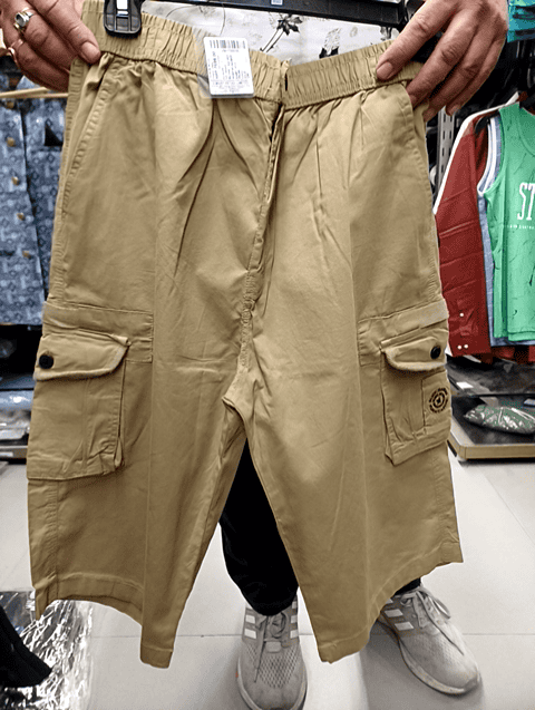 khaki twill shorts - 20665868 - Very Small Image - 1