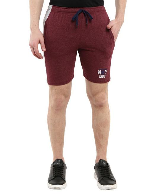 maroon cotton single jersey short - 20666390 - Very Small Image - 1