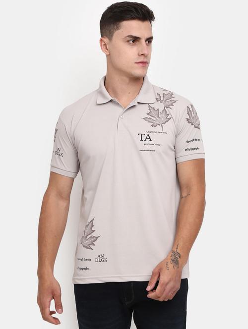 off white placement printed casual polo t-shirt - 20669040 - Very Small Image - 1