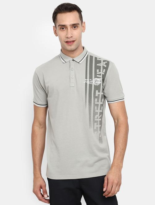 men front print short sleeve polo t-shirt - 20669070 - Very Small Image - 1