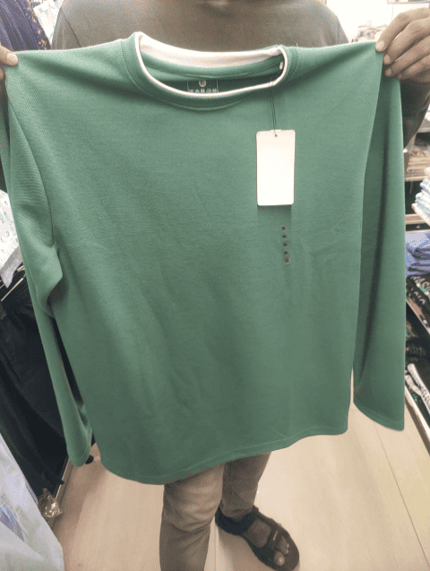 sea green fancy fabric tshirt - 20670456 - Very Small Image - 1