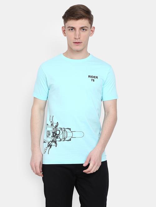 green placement printed casual t-shirt - 20670995 - Very Small Image - 1