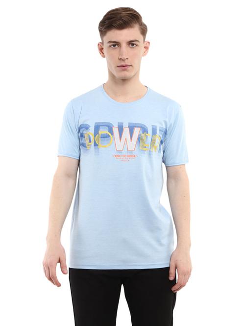 men round neck chest print t-shirt - 20671426 - Very Small Image - 1