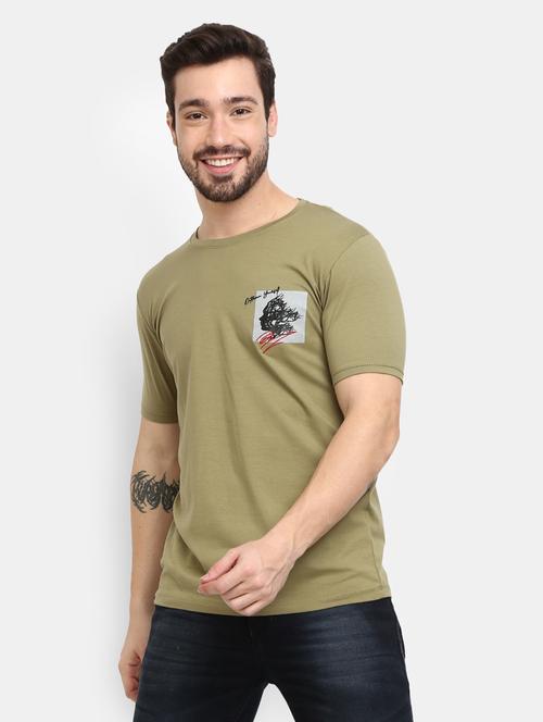 men round neck front & back print t-shirt - 20671625 - Very Small Image - 1