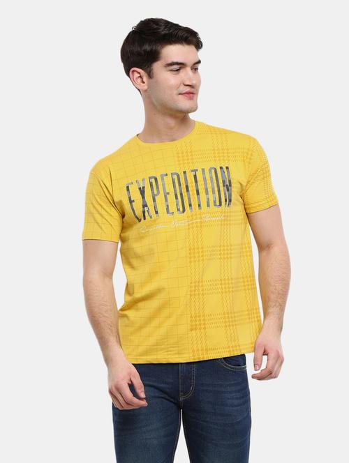 men round neck front print t-shirt - 20671850 - Very Small Image - 1