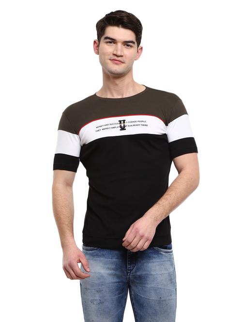 men round neck front print t-shirt - 20672230 - Very Small Image - 1