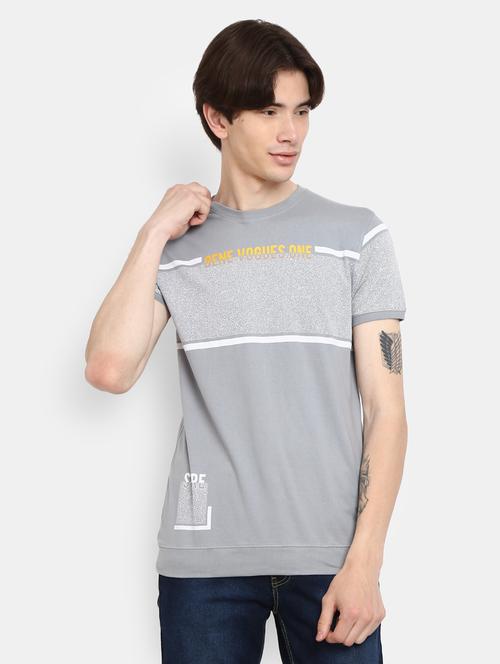 men round neck front print t-shirt - 20672299 - Very Small Image - 1