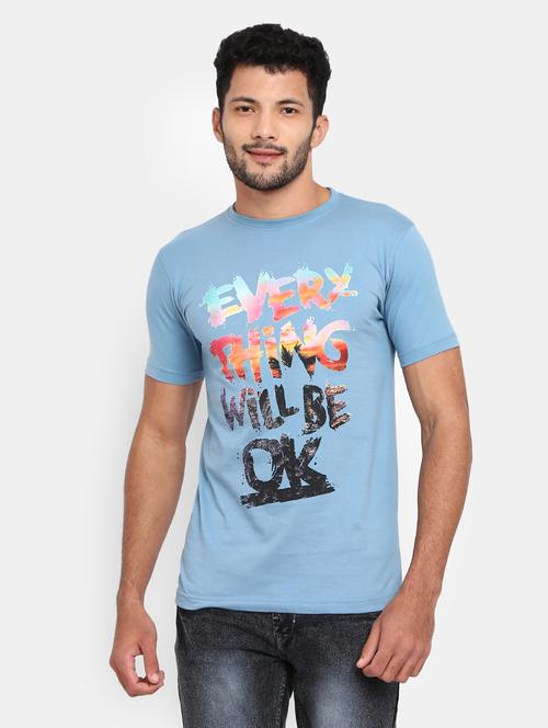 men round neck front print t-shirt - 20672341 - Very Small Image - 1