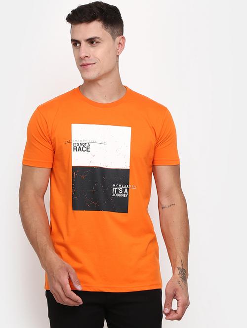 orange front printed regular t-shirt - 20672399 - Very Small Image - 1