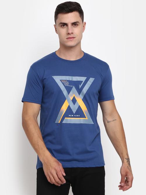 blue front printed regular t-shirt - 20672402 - Very Small Image - 1