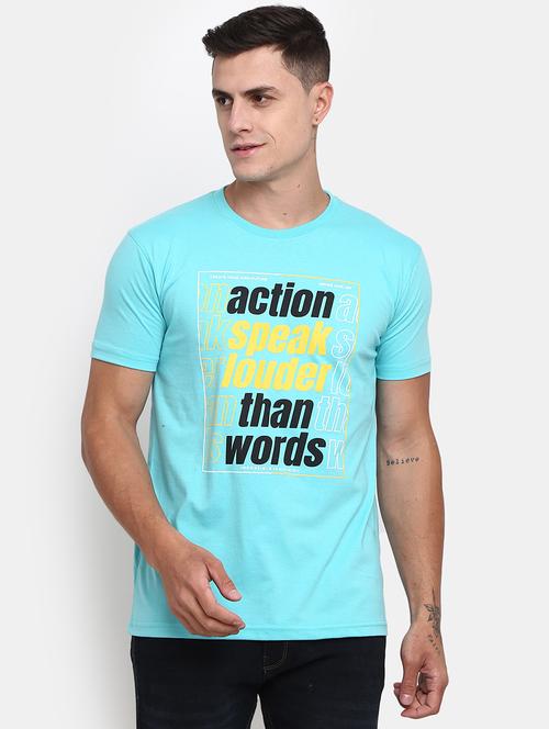 light blue front printed regular t-shirt - 20672408 - Very Small Image - 1
