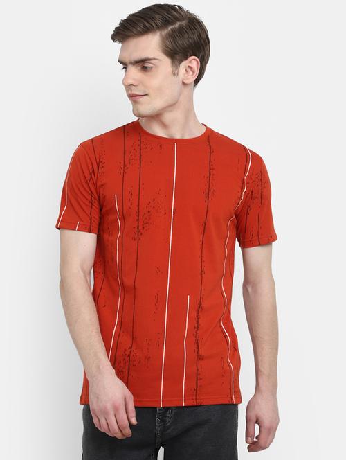 red striped printed casual t-shirt - 20672519 - Very Small Image - 1