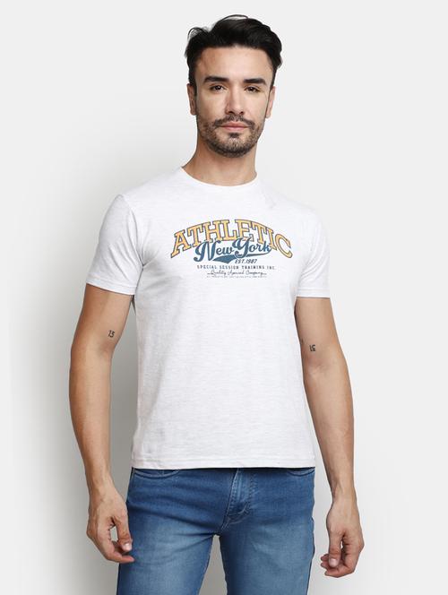 grey chest printed casual t-shirt - 20672554 - Very Small Image - 1