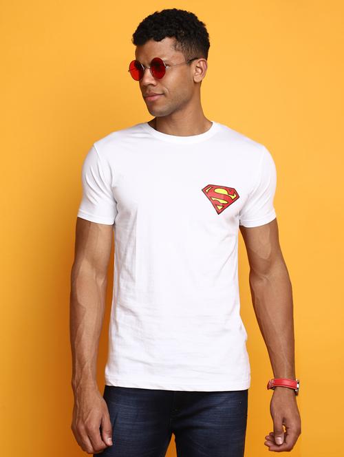 white placement print detailed casual t-shirt - 20672626 - Very Small Image - 1