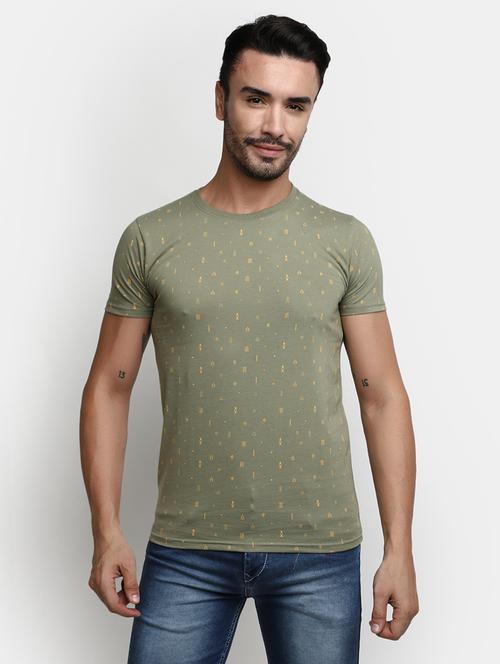 green printed detailed casual t-shirt - 20672631 - Very Small Image - 1