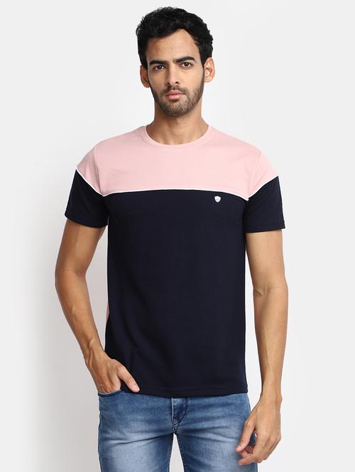 pink colourblocked detailed casual t-shirt - 20672643 - Very Small Image - 1