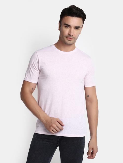 solid rosewater pink cotton casual t-shirt - 20672724 - Very Small Image - 1