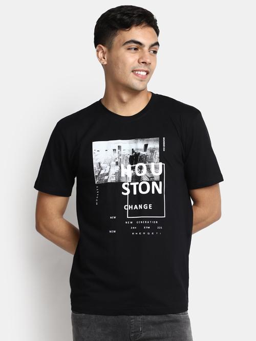 men front print short sleeve t-shirt - 20672899 - Very Small Image - 1