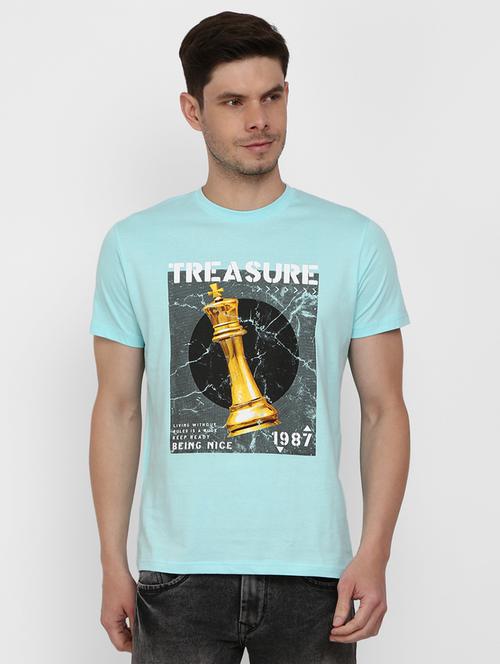 men round neck front print t-shirt - 20672922 - Very Small Image - 1