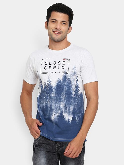 men round neck front print t-shirt - 20672981 - Very Small Image - 1
