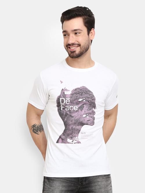 men round neck front print t-shirt - 20673095 - Very Small Image - 1