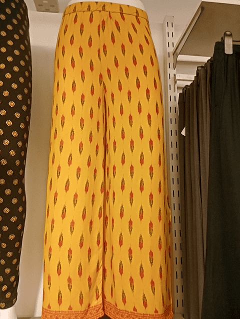 yellow rayon palazzo - 20674936 - Very Small Image - 1