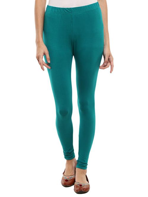 teal cotton lycra churidars & leggings - 20674961 - Very Small Image - 1