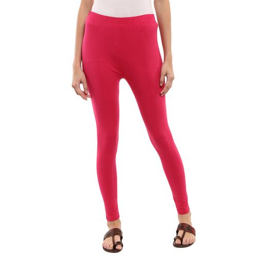 fuchsia cotton lycra churidars & leggings - 20674994 - Very Small Image - 1