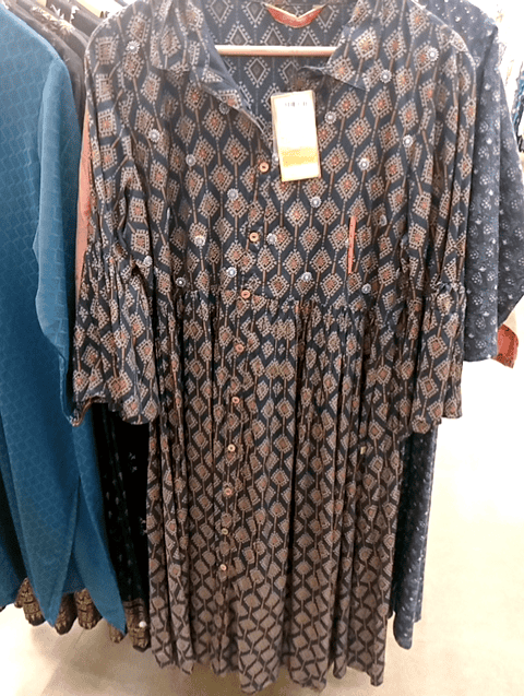 indigo poly viscose ethnic dress - 20675084 - Very Small Image - 1