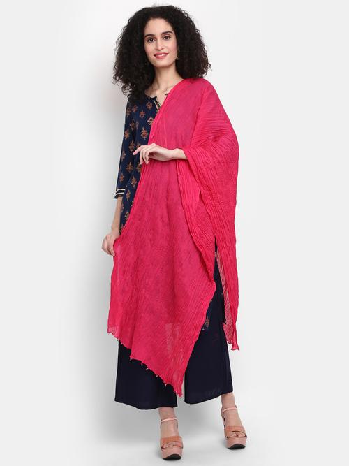 fuchsia cotton dupatta - 20675952 - Very Small Image - 1