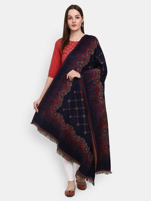 navy blue acrylic shawl - 20676852 - Very Small Image - 1