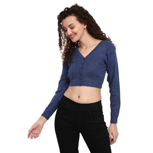 teal woolen blouse - 20677271 - Very Small Image - 1