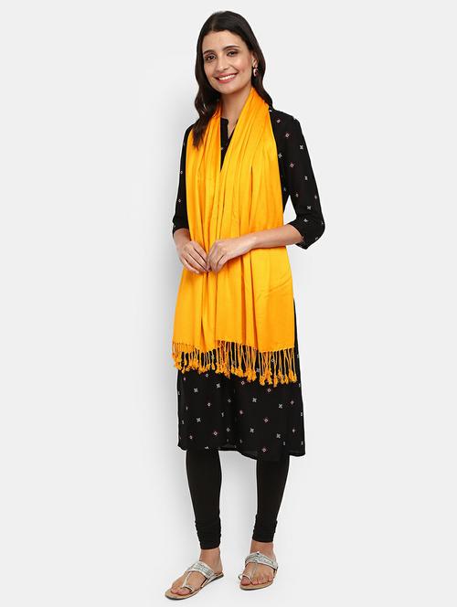 yellow viscose stole - 20677418 - Very Small Image - 1
