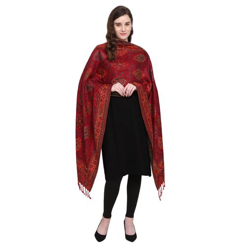 maroon viscose stole - 20677716 - Very Small Image - 1