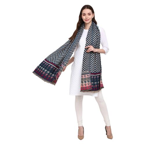 navy blue acrylic stole - 20677750 - Very Small Image - 1
