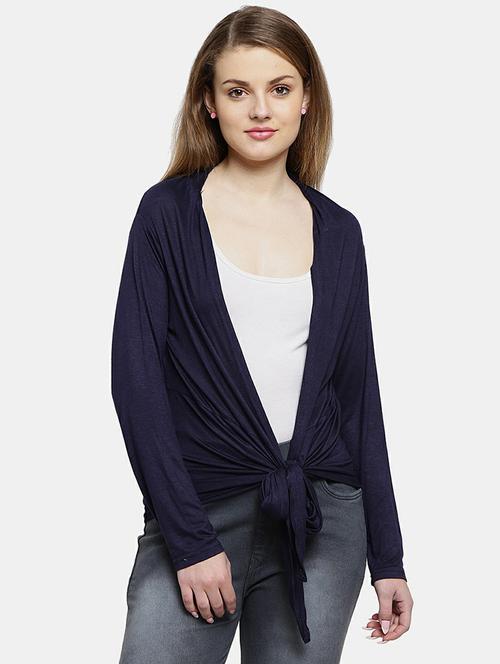 navy blue viscose shrug - 20680361 - Very Small Image - 1