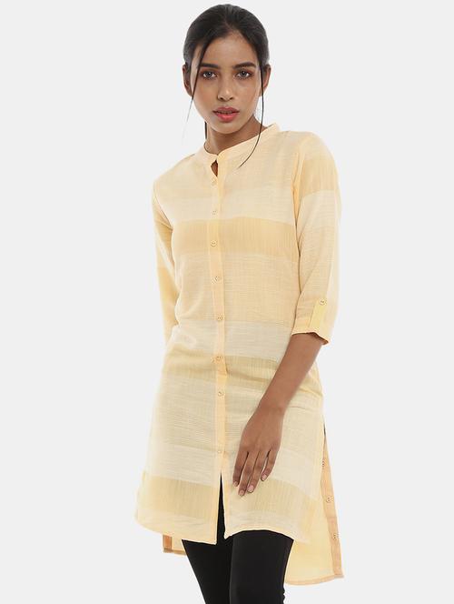 women yellow self-designed high-low top - 20681603 - Very Small Image - 1
