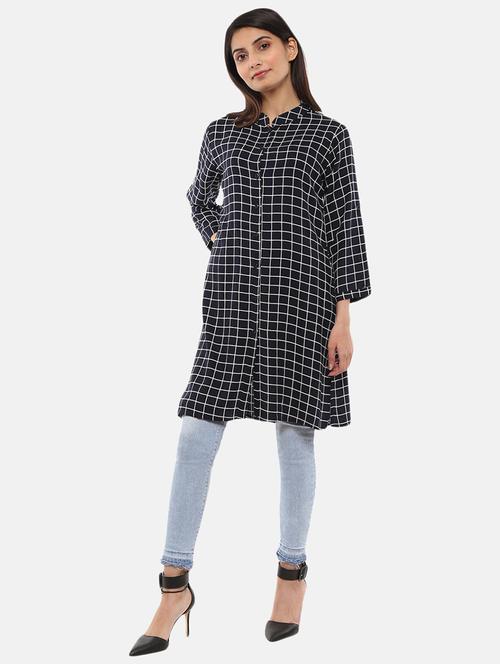 women black checks regular top - 20681606 - Very Small Image - 1