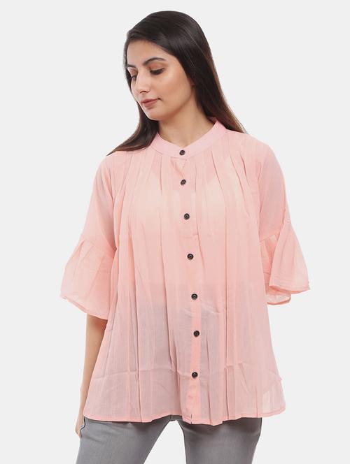 women pink solid regular top - 20681814 - Very Small Image - 1
