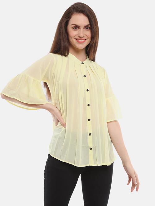 women lemon solid regular top - 20681815 - Very Small Image - 1