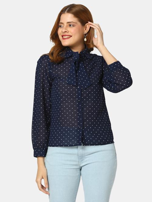 blue cotton a line top - 20681958 - Very Small Image - 1