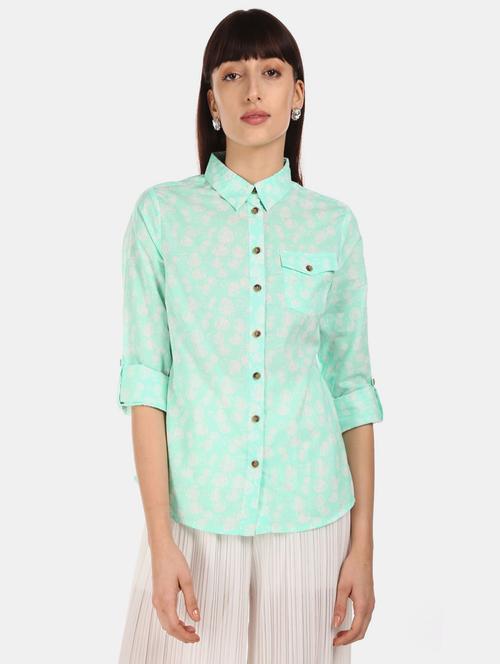 women printed regular shirt top - 20682092 - Very Small Image - 1