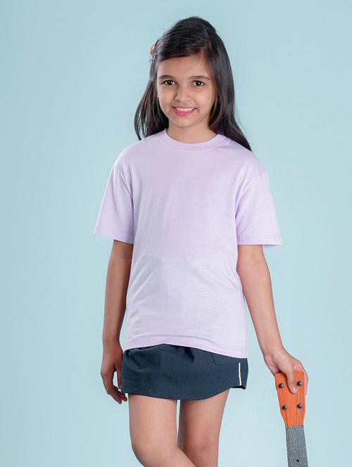 girls solid round neck regular tee - 20683060 - Very Small Image - 1