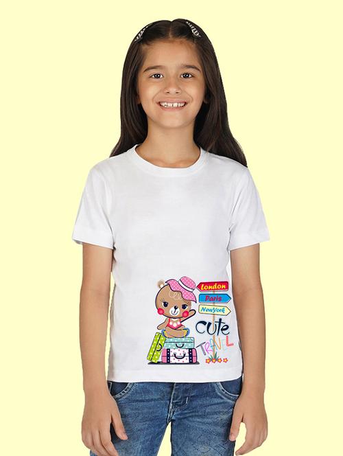 girls graphic printed round neck regular tee - 20683109 - Very Small Image - 1