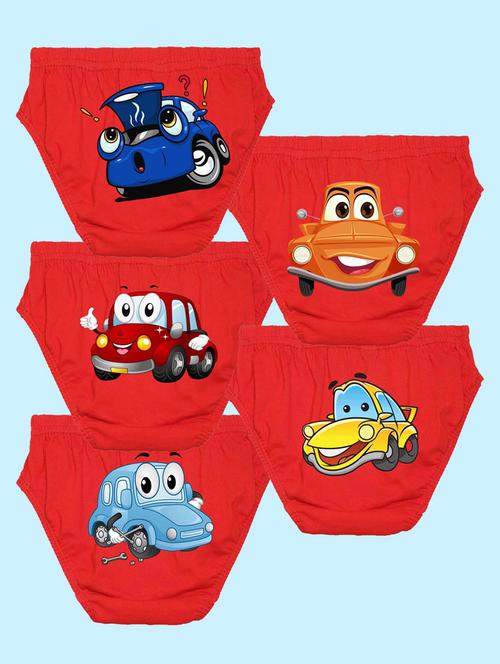 pack of 5 printed cotton briefs - 20683322 - Very Small Image - 1