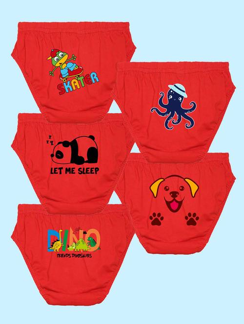 pack of 5 printed cotton briefs - 20683326 - Very Small Image - 1
