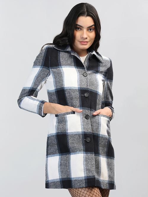 multi coloured checked longline overcoat - 20683818 - Very Small Image - 1