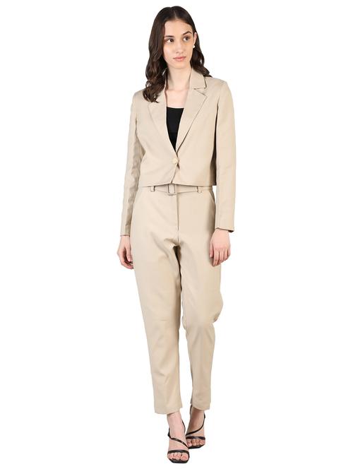 women solid blazer and trouser co-ord set - 20683829 - Very Small Image - 1