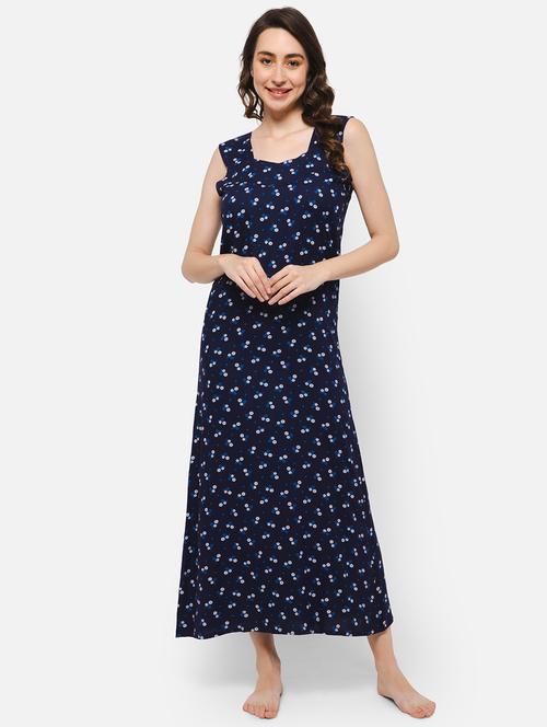 women printed sleeveless nighty - 20684131 - Very Small Image - 1